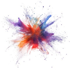 Aufkleber - Vibrant powder exploding, creating a burst of color against a see-through backdrop, perfect for artistic endeavors