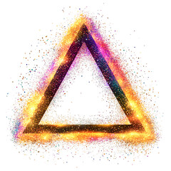 Aufkleber - Vibrant, radiant triangle border with glitter and sparkles on a clear backdrop, ideal for adding a hint of enchantment to any project