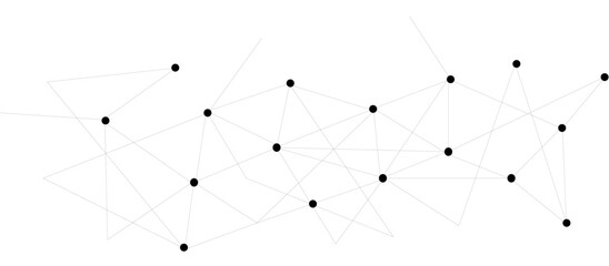 Technology abstract white digital background of connected dot with irregular stock lines. Network Connecting dot polygon background. Concept of Networking technology and futuristic style.