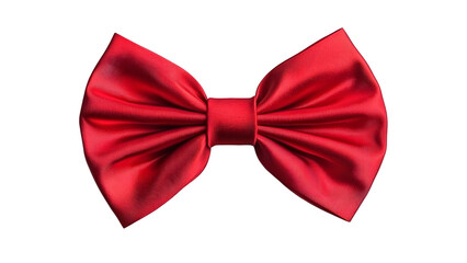 Wall Mural - Red satin bow tie, perfect for formal occasions and celebrations, adds elegance and charm to any outfit. solated on white/transparent background