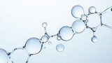 Cosmetics blue serum liquid bubbles liquid bubbles abstract background. Cosmetic moisturising gel. Collagen molecule in bubbles