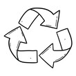 © Павел Костенко - Hand drawn doodle recycle icon on white background.