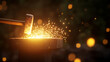 © Nakarin - glowing anvil in dark forge with sparks flying from hammer