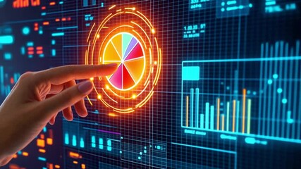 hand and advanced technology interface footage