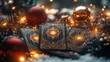 © Kate Mova - Tarot Cards with Golden Ornaments and Christmas Lights