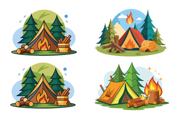 the cabin tent vector illustration is isolated on a white background