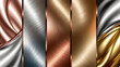 © Abdul - Gold rose, silver, bronze, copper and golden foil texture gradation background set. Vector shiny and metalic gradient collection for border, frame, ribbon, label design