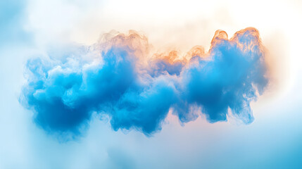 Wall Mural - smoke cloud blue dust floating mist cyan particles