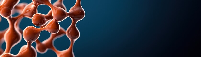 Aufkleber - Abstract representation of interconnected shapes with a smooth, organic texture against a dark background, suggesting themes of science and technology.