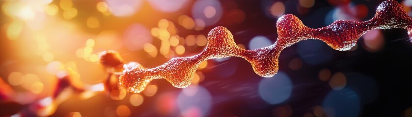 Aufkleber - A colorful, abstract representation of a molecular structure, highlighting intricate details and a vibrant background.