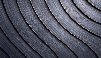 Poster - A textured surface featuring graceful, wavy lines in shades of gray, creating a modern and dynamic visual effect.