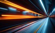 © Five Million Stock - Fast train in motion. Concepts of transportation, travel, logistics, and tourism,