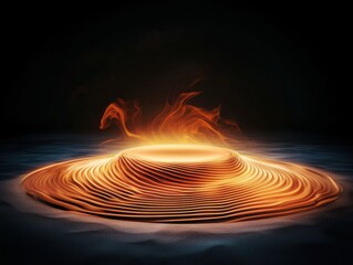 Aufkleber - A glowing, undulating surface emits swirling patterns of light, creating a surreal, otherworldly atmosphere.