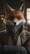 © Ariestia - An Anthropomorphic Fox in Elegant Attire Poses Confidently