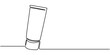 © line draw - Continuous line drawing of toothbrush and toothpaste, object one line, single line art, vector illustration, Continuous one line drawing of close up of a toothpaste tube in silhouette on a white.
