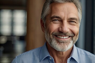 Wall Mural - close_up_headshot_portrait_of_happy_middle