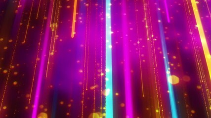 Wall Mural - Vibrant falling star trails over dynamic bokeh lights background