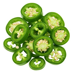 Wall Mural - jalapeno pepper slice, isolated on white background, full depth of field
