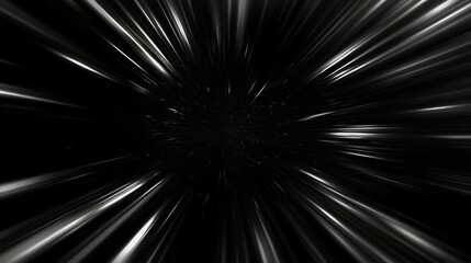 Wall Mural - A dynamic visual representation of speed and motion through a dark, expansive space.