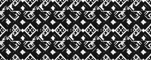 seamless pattern of abstract black white geometric pattern bold monochrome design, edgy style, power