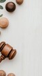 © ArtCookStudio - Classic wooden gavel with gold accents on a textured surface under natural light