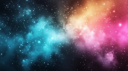 Wall Mural - Cosmic cloud of colorful nebulae in the deep expanse of outer space
