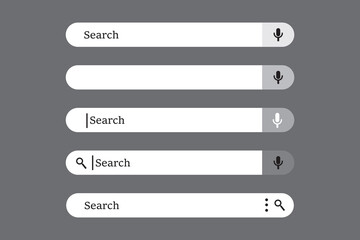 Wall Mural - search bar vector element design. set of search boxes ui template