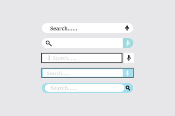 Wall Mural - search bar vector element design. set of search boxes ui template