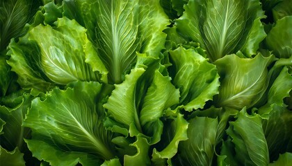 Canvas Print - Freshly picked green lettuce leaves.