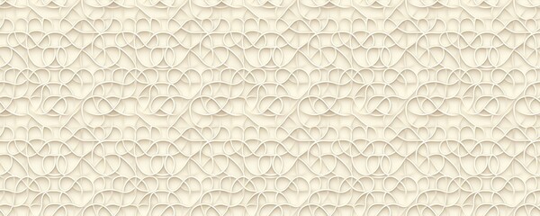 Wall Mural - seamless pattern of abstract cream beige white tangled lines background texture pattern design elega