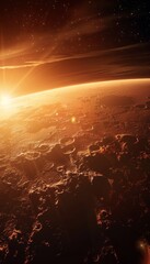 Wall Mural - a stunning dawn on mars soft light reveals the planet s barren and lifeless landscape