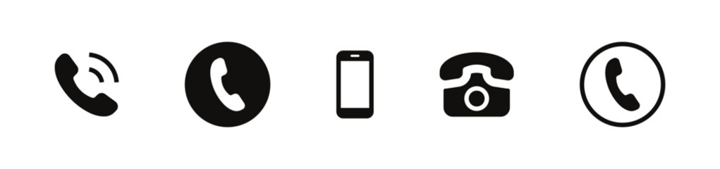 Aufkleber - Contact us icon set. Web icon , mobile, phone, call, telephone, ringing, faq, ask, website, icon, sign - communication contact icons