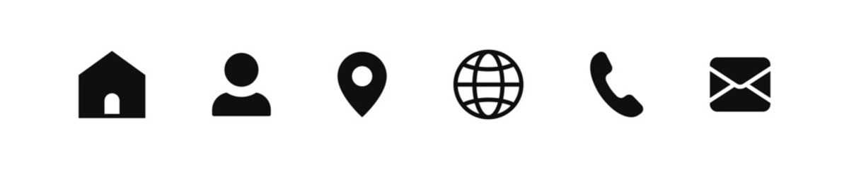 Aufkleber - Contact us icon. Web icons set , home, call, email, address, location, globe, chat, send, message, mail, envelope, telephone, info, website, icon . communication contact icon.