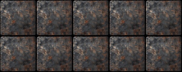 Wall Mural - seamless pattern of dark gray and rusty brown textured stone background grunge, rough, ancient myste