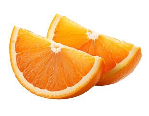 Wall Mural - Bright orange slices are displayed on a white background highlighting their freshness and appeal
