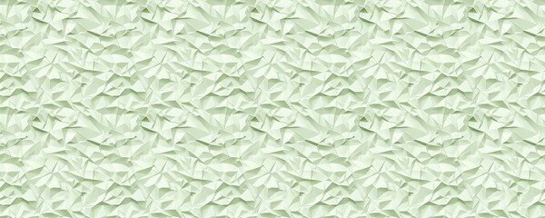 Wall Mural - seamless pattern of Abstract crumpled paper texture light green white pastel background design modern art 