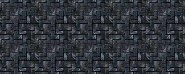 Wall Mural - seamless pattern of Dark gray blue stone pavement texture abstract background design dark gray and black colors 