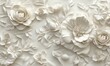 © Александр Михайлюк - A delicate and intricate floral design featuring softly sculpted flowers in cream tones, creating a serene and elegant pattern