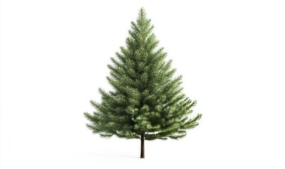 Wall Mural - Small pine tree cut out and isolated on a clean white background, perfect for product displays or holiday-themed designs