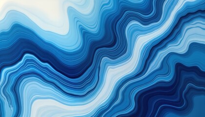Poster - Abstract fluid marine blue ocean swirls. Detailed wavy lines create seamless pattern. Design ideal for backgrounds, wallpapers. Vibrant illustration offers luxurious look. Suitable for various decor