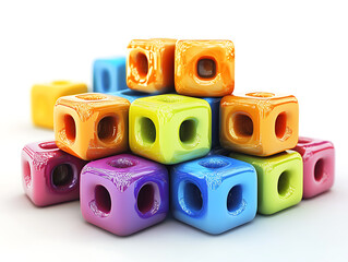 Leinwandbilder - Abstract 3d render of cubes