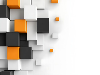 Fototapete - Abstract digital geometric cubes background with copy space