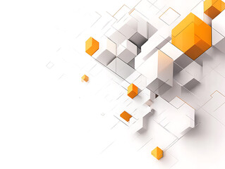 Leinwandbilder - Abstract digital geometric cubes background with copy space