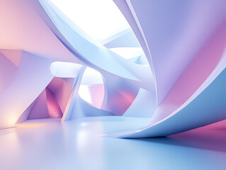 Poster - Abstract geometric interior structure, 3d rendering