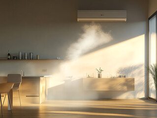 Aufkleber - An air conditioning unit blowing out cool air into a room