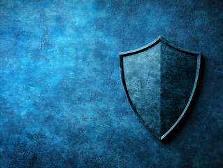 Poster - Cyber security concept with shield icon on blue background