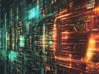 Poster - An illustration of advanced digital safety software providing robust personal information protection against cyber threats and data breaches