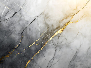 Wall Mural - Detailed marble stone background, graphite grain gold and silver, fine texture geological wallpaper