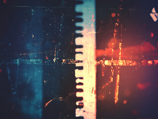 Leinwandbilder - Background of retro film overly, image with scratch, dust and light leaks