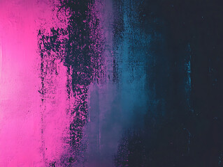 Leinwandbilder - Black blue pink, grainy noise grungy empty space, spray texture color gradient shine bright light and glow rough abstract retro vibe background template